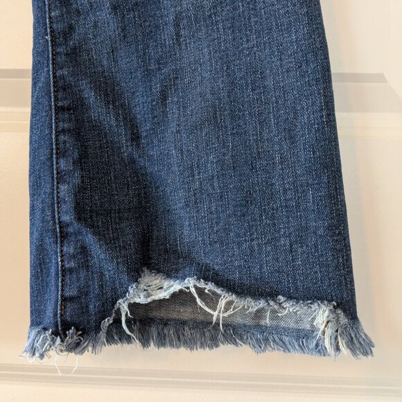 Point Sur Jeans Women's Size 27 Blue 10" Demi-Boot Cropped Button-Fly Raw Hem - Picture 12 of 16